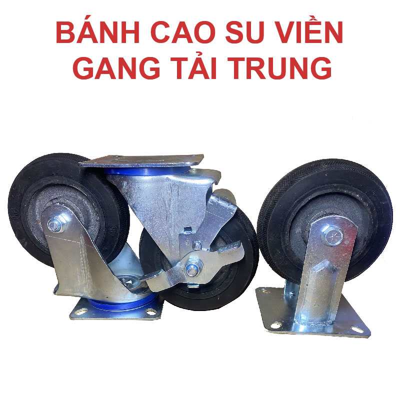 Bánh xe cao su viền gang tải trung - Bánh Xe Đẩy Vina Caster - Công Ty TNHH Sản Xuất Thương Mại Vina Caster