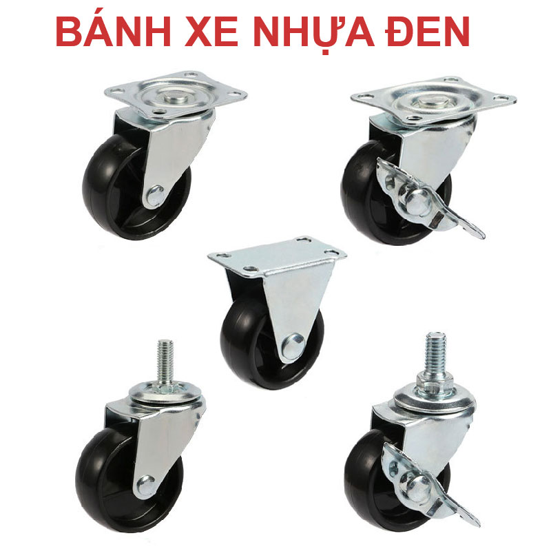 Bánh xe nhựa đen - Bánh Xe Đẩy Vina Caster - Công Ty TNHH Sản Xuất Thương Mại Vina Caster