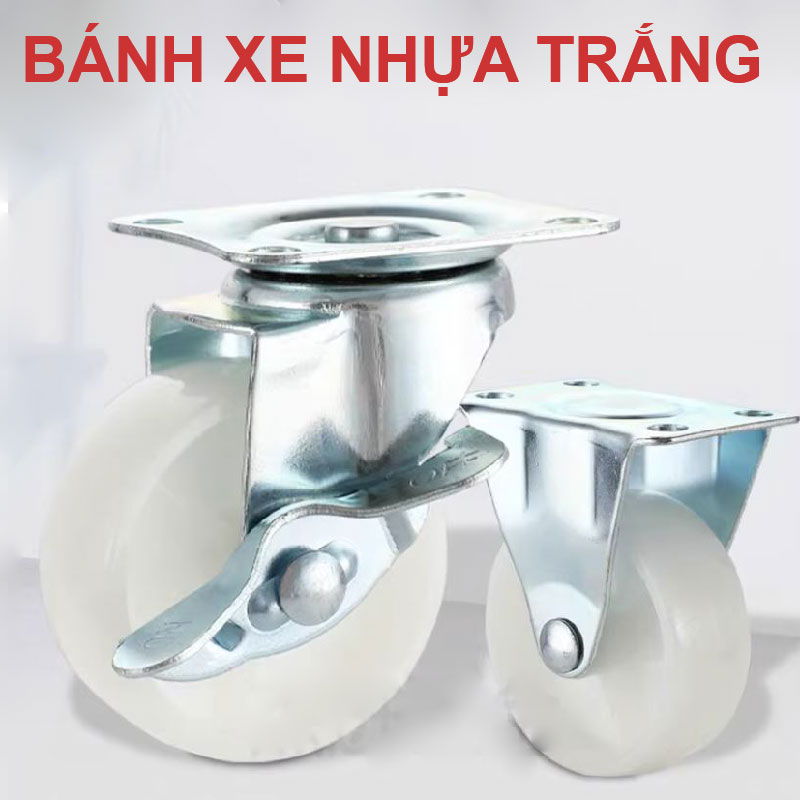 Bánh xe nhựa trắng - Bánh Xe Đẩy Vina Caster - Công Ty TNHH Sản Xuất Thương Mại Vina Caster