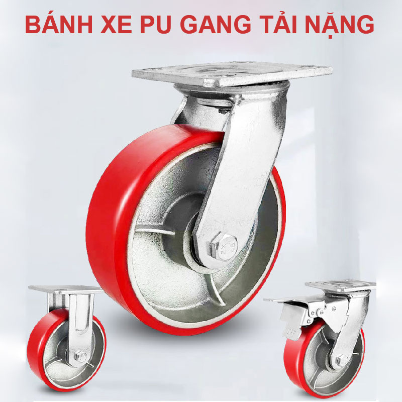 Bánh xe PU gang tải nặng - Bánh Xe Đẩy Vina Caster - Công Ty TNHH Sản Xuất Thương Mại Vina Caster
