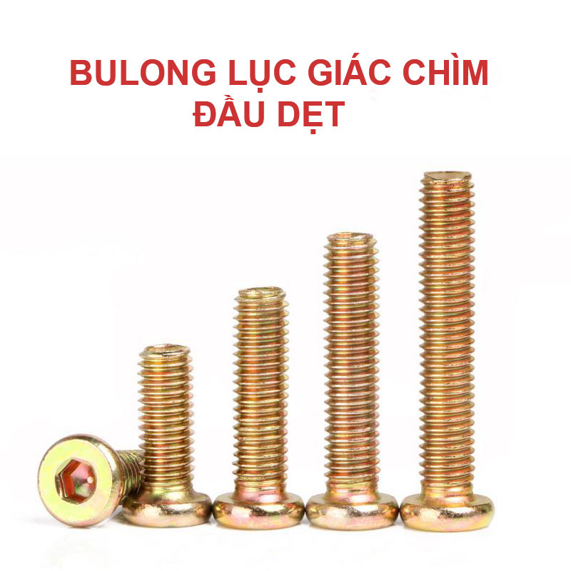 Bulong lục giác chìm đầu dẹt - Bánh Xe Đẩy Vina Caster - Công Ty TNHH Sản Xuất Thương Mại Vina Caster
