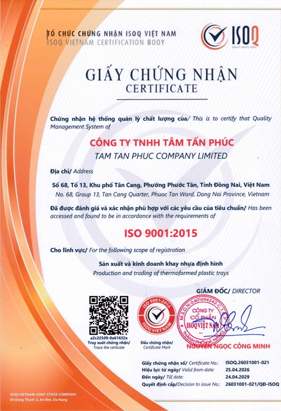 Chứng nhận ISO 9001:2015