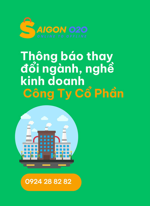 Thông báo thay đổi ngành, nghề kinh doanh Công Ty Cổ Phần