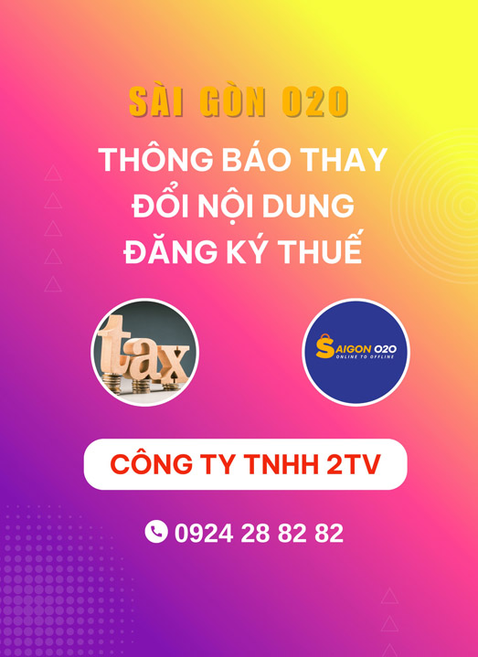 Thay đổi nội dung đăng ký thuế Công Ty TNHH 2TV