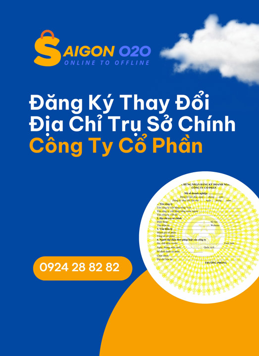 Đăng ký thay đổi trụ sở chính Công Ty Cổ Phần