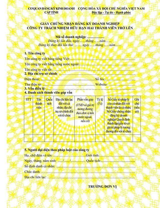 Thành lập Công Ty TNHH 2TV