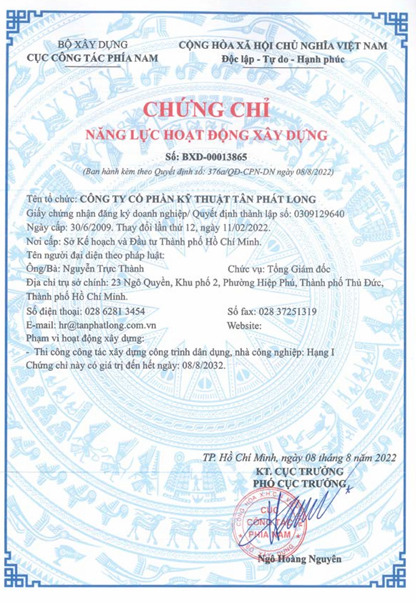 Chứng chỉ năng lực hoạt động xây dựng