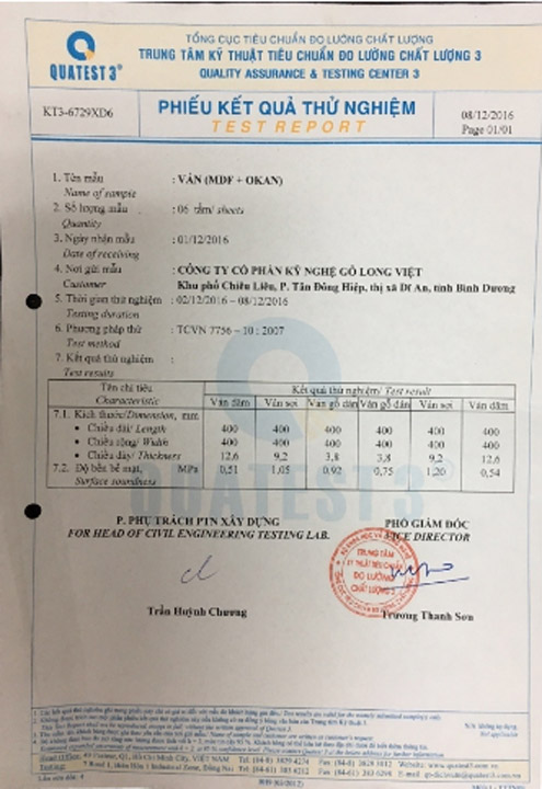 Chứng nhận QUATEST 3