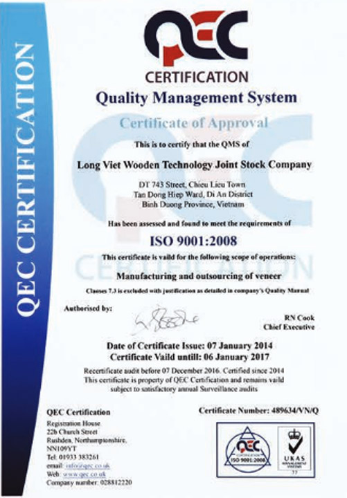 Chứng nhận ISO 9001:2008