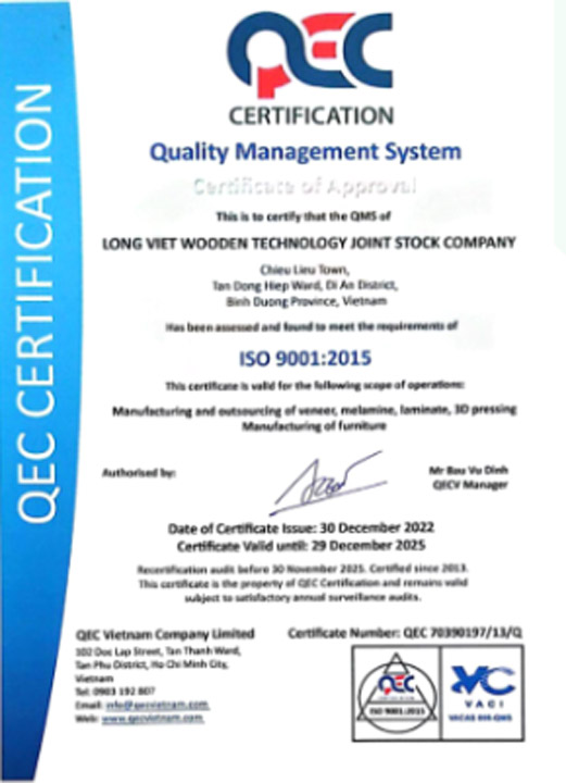 Chứng nhận ISO 9001:2015