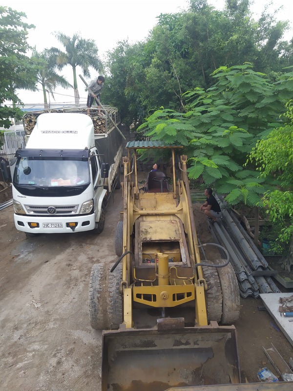 Hình ảnh vận chuyển cọc tre Lê Quân