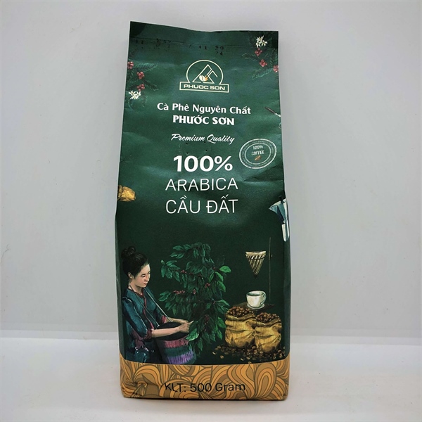 Cà phê Phước Sơn Arabica Cầu Đất nguyên chất (bịch 500g) - Cà Phê Phước Sơn - Công Ty TNHH KDNS Phước Sơn