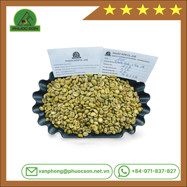 Robusta Grade 1 R18 với tỷ lệ lỗi 2% black & broken - Cà Phê Phước Sơn - Công Ty TNHH KDNS Phước Sơn