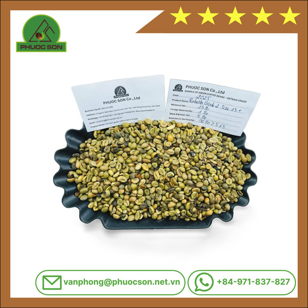 Robusta Grade 2 R13+ với tỷ lệ lỗi 5% black & broken - Cà Phê Phước Sơn - Công Ty TNHH KDNS Phước Sơn