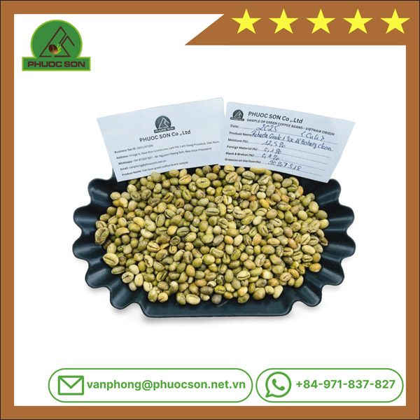 Robusta Grade 1 R18 với tỷ lệ lỗi 0.1% black & 0.3% broken - Cà Phê Phước Sơn - Công Ty TNHH KDNS Phước Sơn
