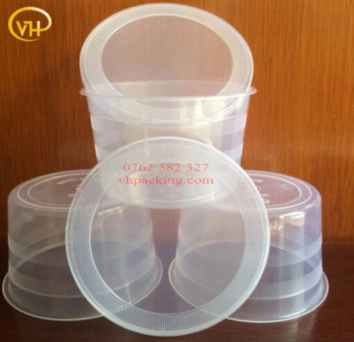 Hộp nhựa PP tròn 500ml + nắp - Sản Phẩm Nhựa Dùng 1 Lần VH Pack - Công Ty TNHH VH Pack