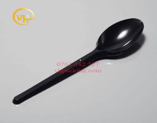 Muỗng cơm dùng 1 lần đen dài 15cm - Sản Phẩm Nhựa Dùng 1 Lần VH Pack - Công Ty TNHH VH Pack