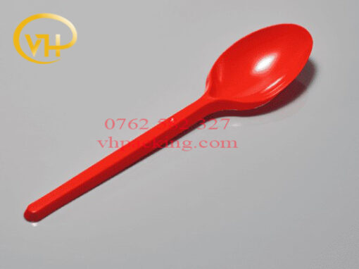 Muỗng nhựa trà sữa, muỗng cơm dùng 1 lần đỏ dài 15cm - Sản Phẩm Nhựa Dùng 1 Lần VH Pack - Công Ty TNHH VH Pack