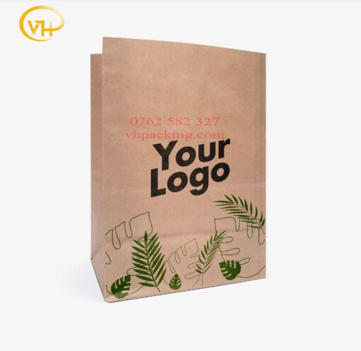 Túi giấy kraft đáy vuông 1 màu - Sản Phẩm Nhựa Dùng 1 Lần VH Pack - Công Ty TNHH VH Pack
