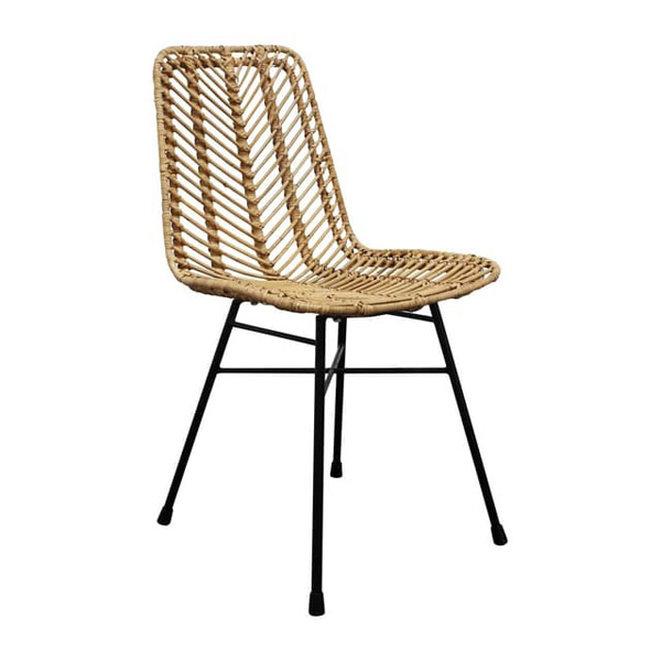 Ghế ăn mây có chân kim loại sơn đen - FurniCrafts - Nhà Sản Xuất Nội Thất Mây