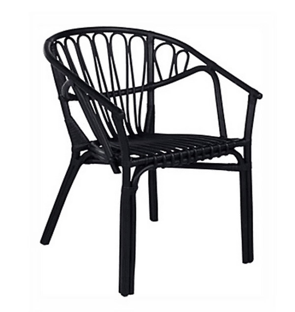 Ghế ăn/ghế bành mây đen có tựa lưng cong - FurniCrafts - Nhà Sản Xuất Nội Thất Mây