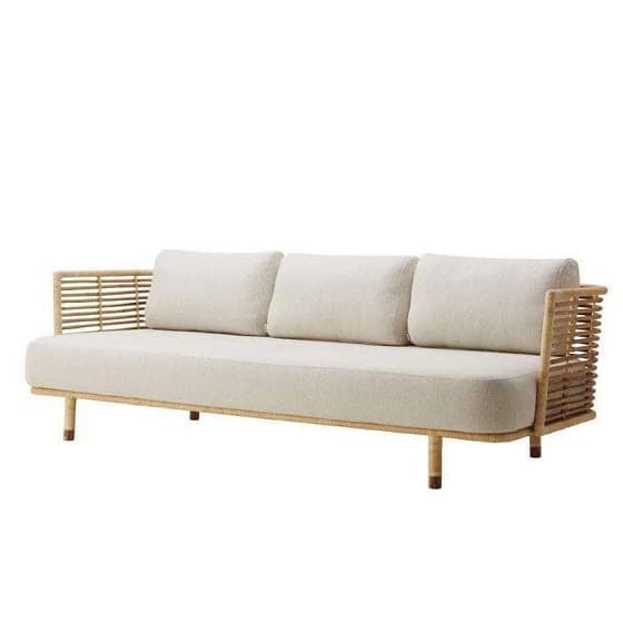 Ghế sofa mây 3 chỗ ngồi phong cách hiện đại có đệm - FurniCrafts - Nhà Sản Xuất Nội Thất Mây