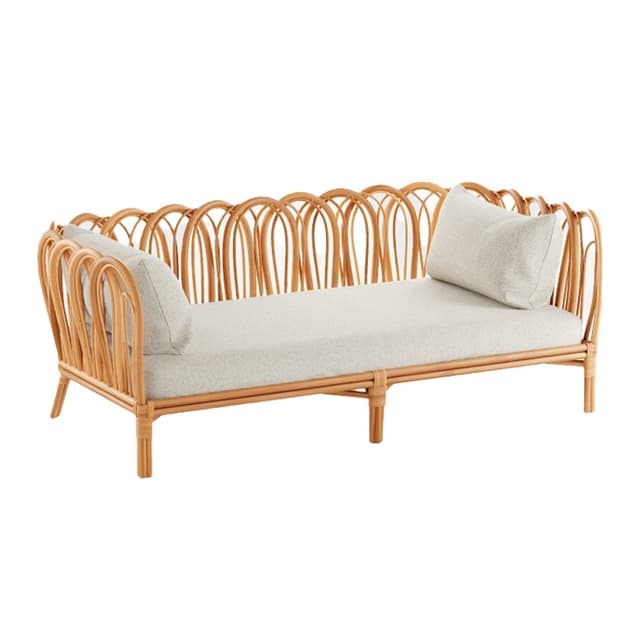 Ghế sofa mây giường nằm có đệm - FurniCrafts - Nhà Sản Xuất Nội Thất Mây