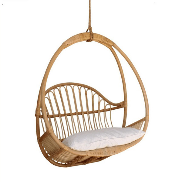 Ghế xích đu mây treo kiểu ghế đôi, bản rộng - FurniCrafts - Nhà Sản Xuất Nội Thất Mây