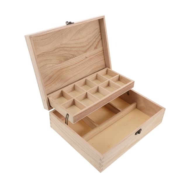 Hộp gỗ đựng đồ/đựng phụ kiện có ngăn chia và khay tháo rời - FurniCrafts - Nhà Sản Xuất Nội Thất Mây
