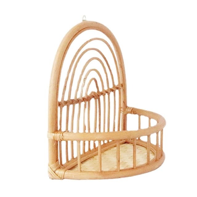 Kệ góc tường mây có thiết kế lưng vòm cong - FurniCrafts - Nhà Sản Xuất Nội Thất Mây
