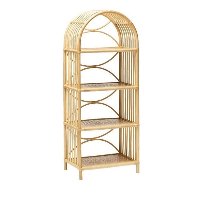 Kệ sách / kệ trưng bày mây có thiết kế đỉnh vòm cong - FurniCrafts - Nhà Sản Xuất Nội Thất Mây