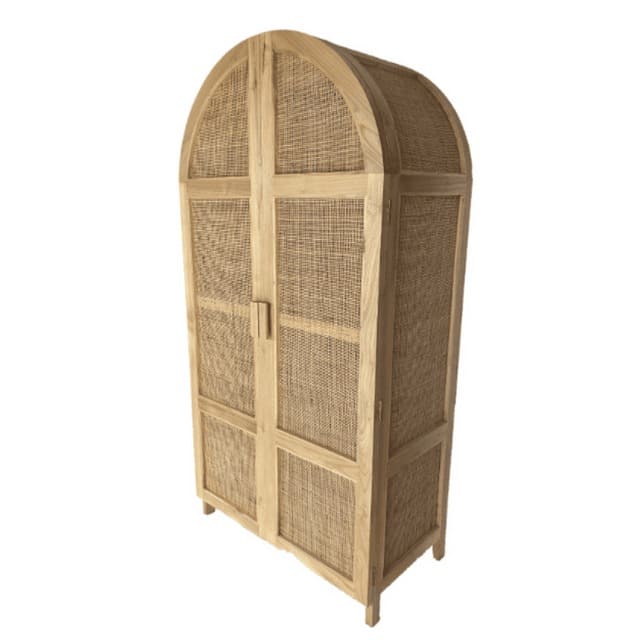 Tủ quần áo mây có thiết kế đỉnh vòm cong - FurniCrafts - Nhà Sản Xuất Nội Thất Mây