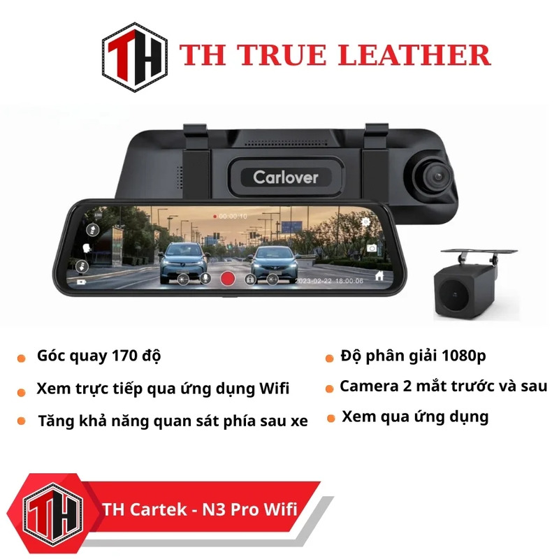Camera hành trình ô tô TH Cartek N3Wifi - Đồ Nội Thất Ô Tô TH True Leather  - Công Ty TNHH TH True Leather