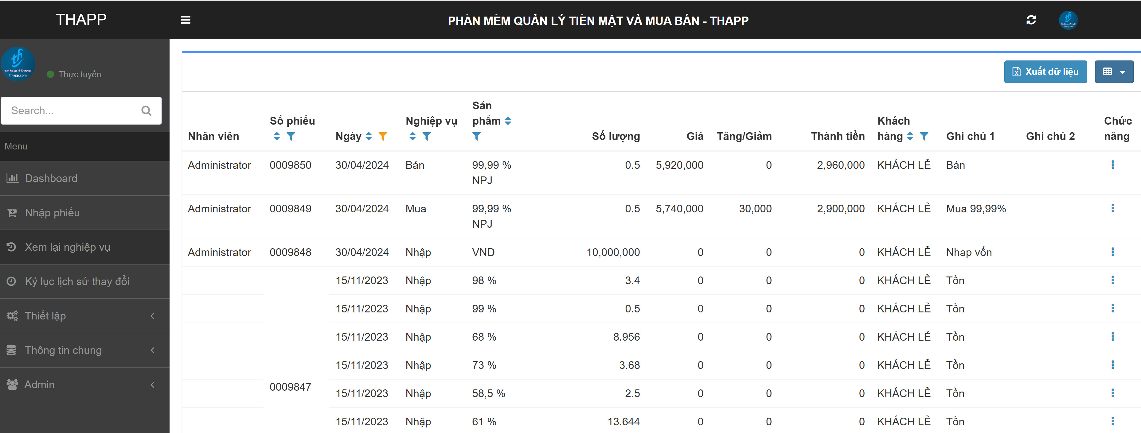 Phần mềm quản lý mua bán ngoại tệ, vàng, kim loại quý