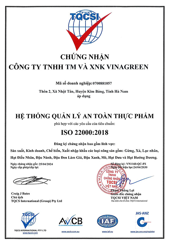 Chứng nhận ISO 22000:2018