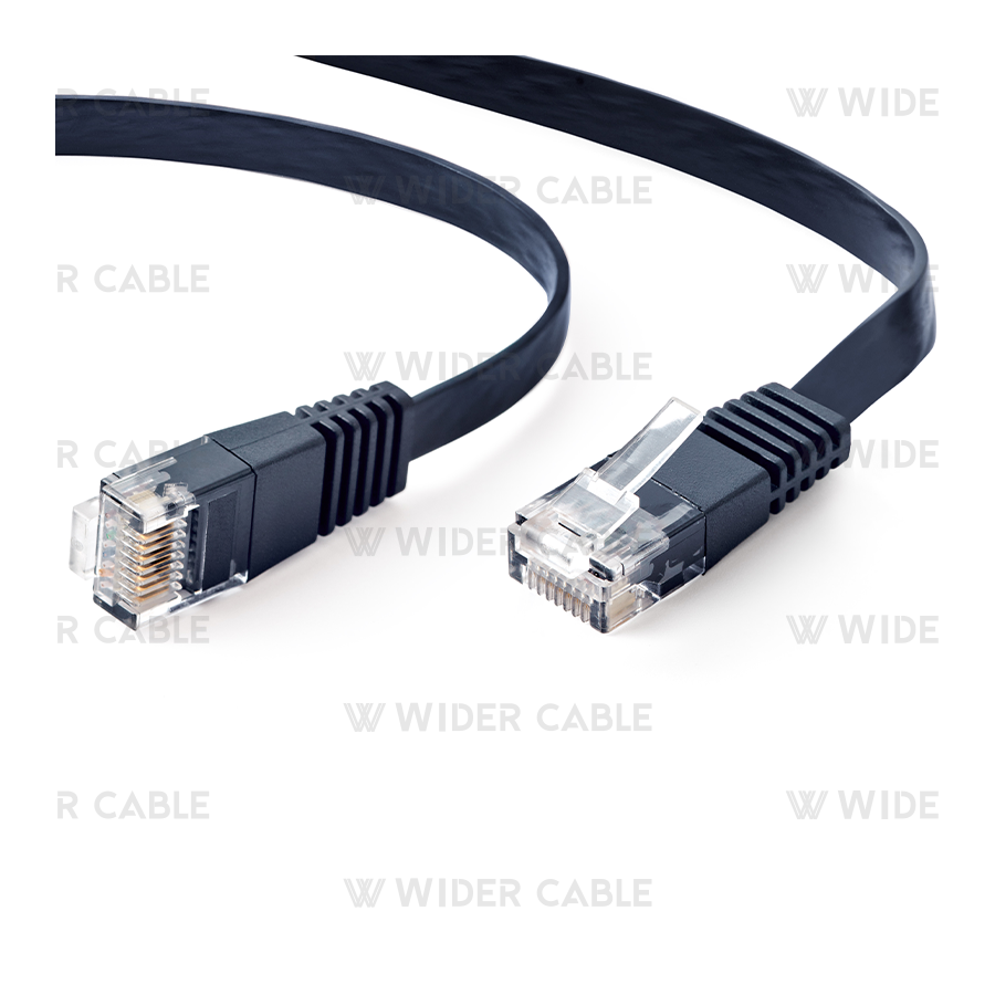 CAT6A Super Slim Flat Ethernet Cable in Black