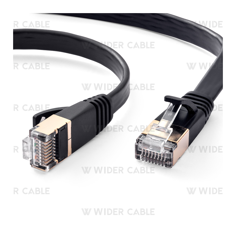 Super Flat CAT7 Ethernet Network Patch Cord Black Color