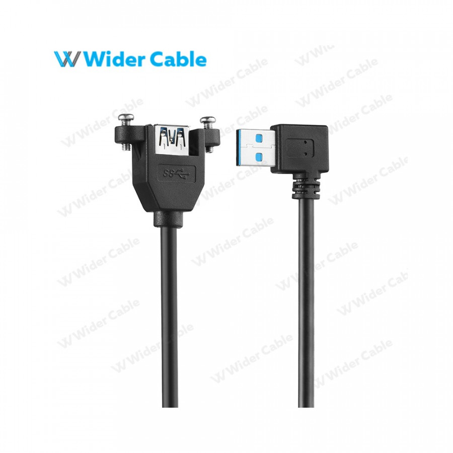USB-30 A Male To A Female Cable Black Color With Lock Screw