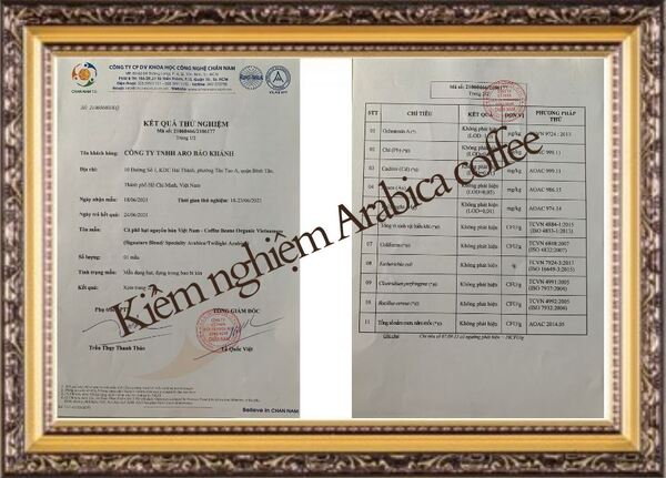Kiểm nghiệm chất lượng cà phê hạt arabica