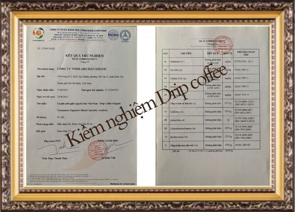 Kiểm nghiệm chất lượng cà phê phin giấy