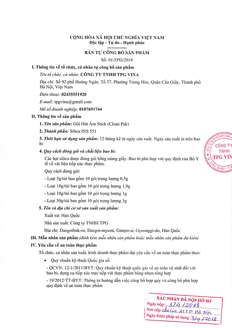  - Chi Nhánh Thái Nguyên  - Công Ty TNHH TPG Vina
