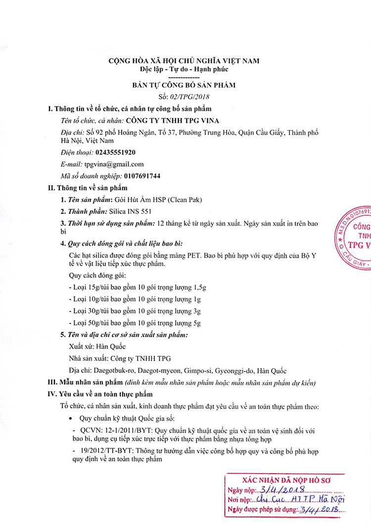  - Chi Nhánh Thái Nguyên  - Công Ty TNHH TPG Vina