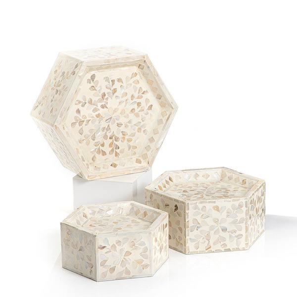 Bộ 3 đế bánh khảm xà cừ trắng HNH 5102