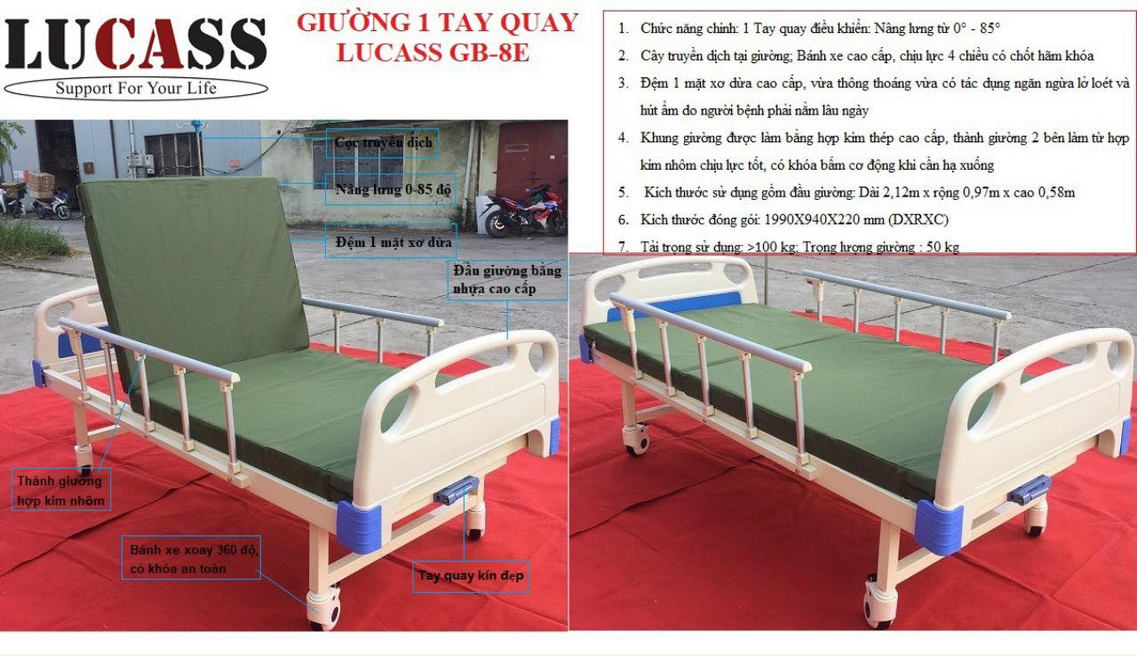 Giường Lucass 1 tay quay GB-8E