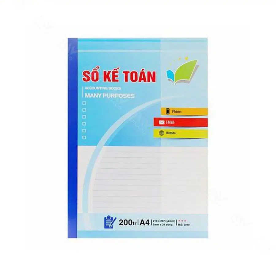 Sổ kế toán tổng hợp A4 200 trang - Văn Phòng Phẩm ABC - Công Ty TNHH Sản Xuất Vật Tư Công Nghiệp ABC