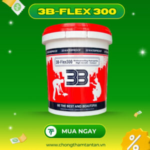 3B-FLEX300: Hợp chất chống thấm Acrylicđàn hồi 2 thành phần (gốc xi măng)