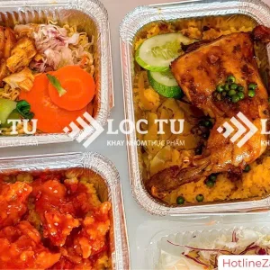 Khay giấy bạc đựng cơm gà