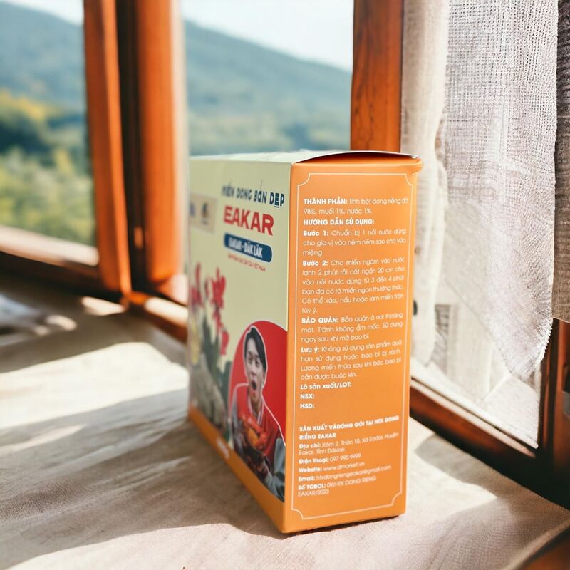 Miến dong bản dẹp Eakar - hộp 500g