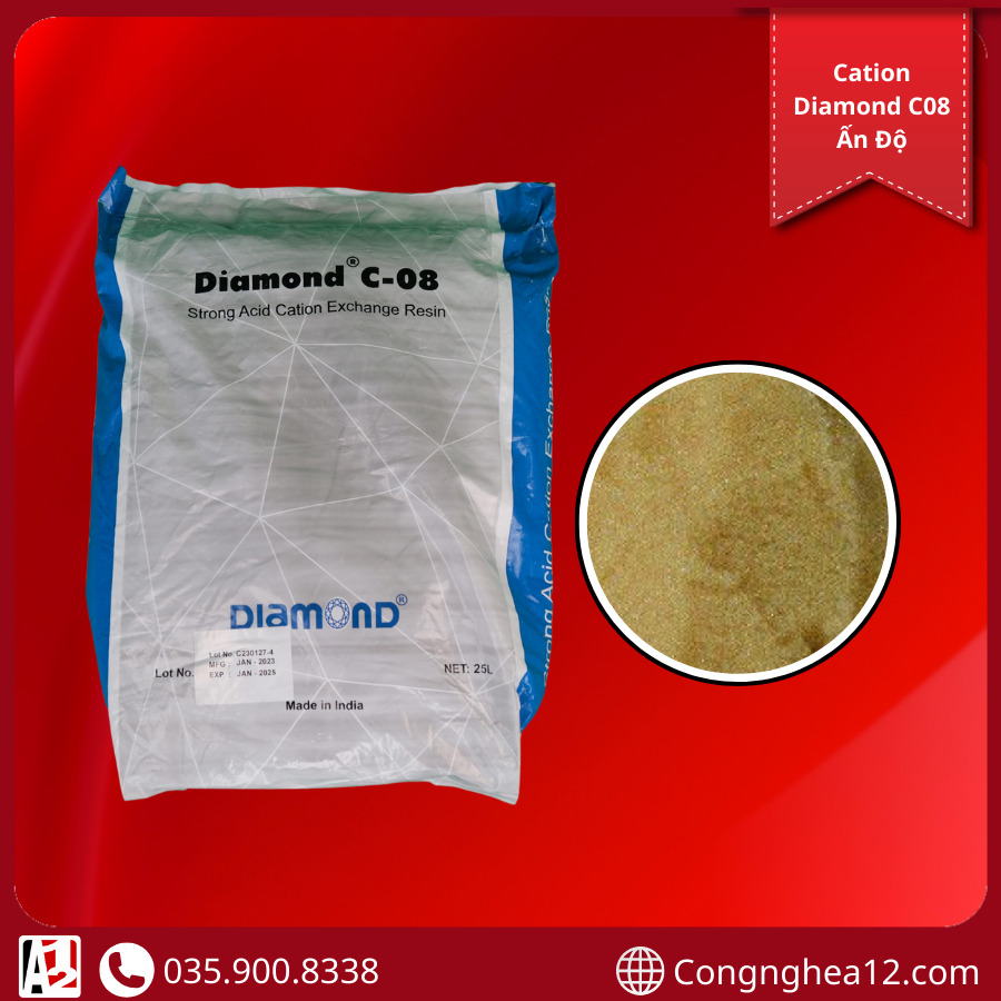 Cation C08 sản xuất Ấn Độ - Công Nghệ A12 - Máy Lọc Nước A12 - Công Ty CP Công Nghệ Tập Đoàn A12