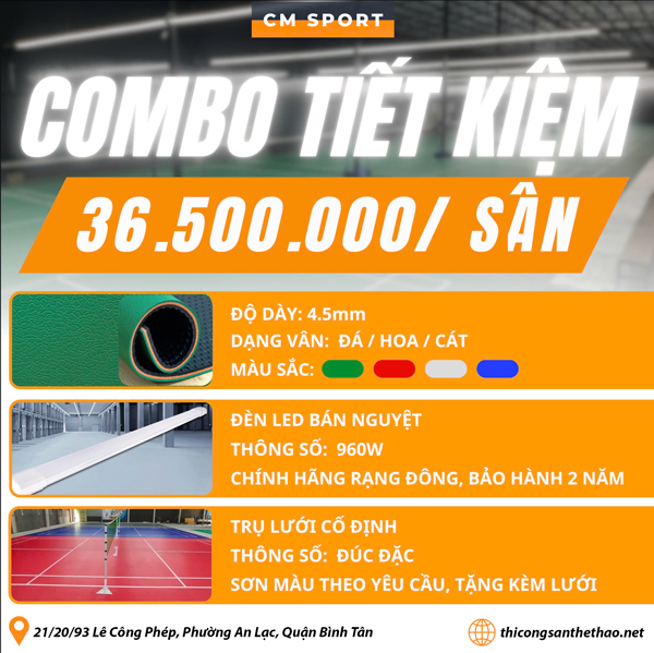 Thi công sân cầu lông